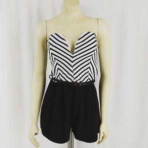 Chocolate Black and white Romper Shorts